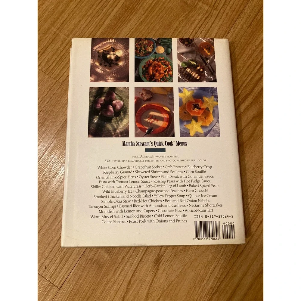 Martha Stewart Quick Cook Menus 1988 Vintage Hardcover Cookbook DJ